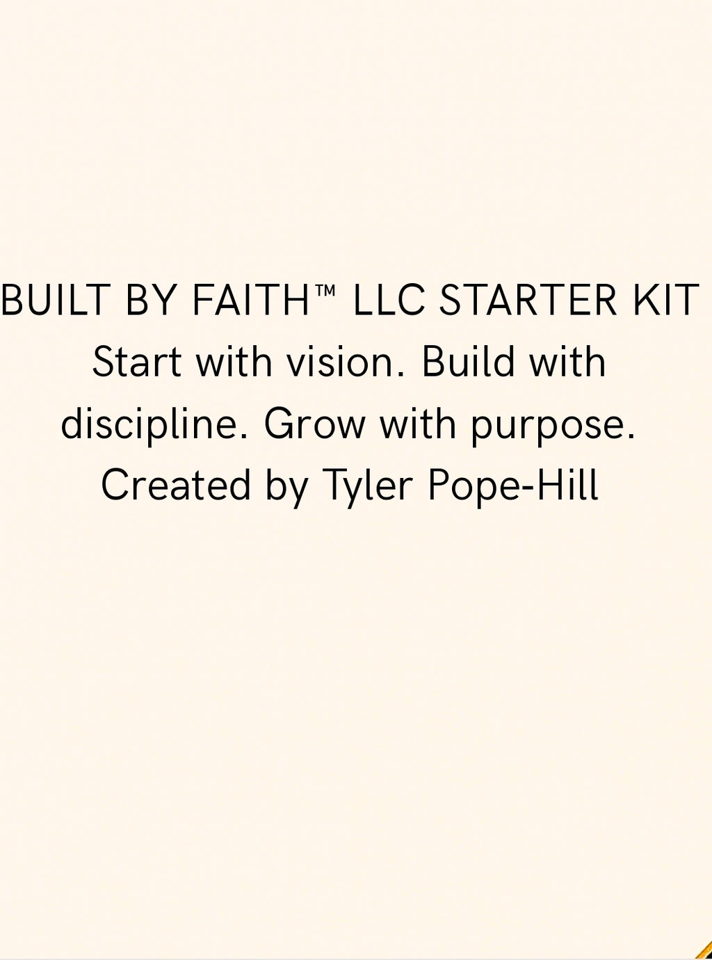 Built By Faith LLC Starter Kit