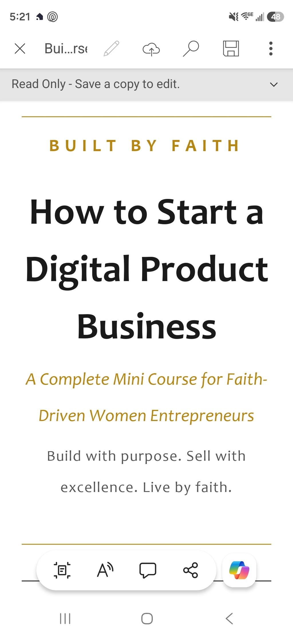 How to Start a Digital Product Business – Built By Faith Mini Course