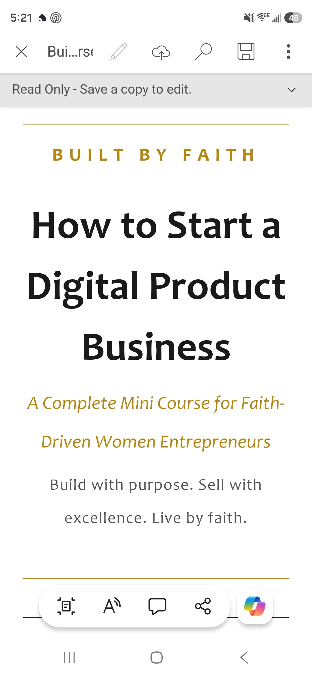 How to Start a Digital Product Business – Built By Faith Mini Course